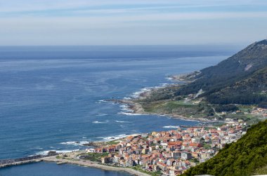 görünümü, sahil, La Guardia, Galiçya-İspanya Santa Tecla Dağı tepesinden