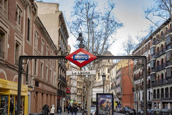 Madrid Spanje Februari 2019 Latina Metrostation Weg Naar Beroemde Rastro — Stockfoto