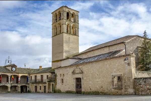 Pedraza Segovia Spanyolország Március 2018 Pedraza Tér Egy Esős Téli — Stock Fotó