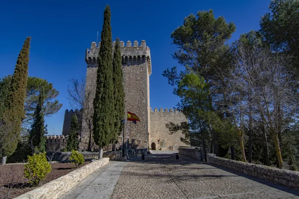 Château Village Alarcon Dans Province Cuenca Espagne Par Une Journée — Photo