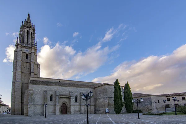 Ampudia Palencia Spanya Şubat 2107 Simgesel Yapı Cephe Collegiate Saint — Stok fotoğraf