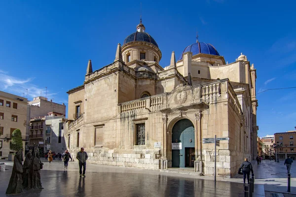 Elche Alicante Espanha Fevereiro 2017 Vista Basílica Santa Maria Centro — Fotografia de Stock