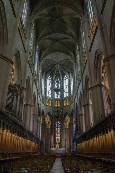 Interior of the Gothic Cathedral of Rodez, France — Stock Photo, Image