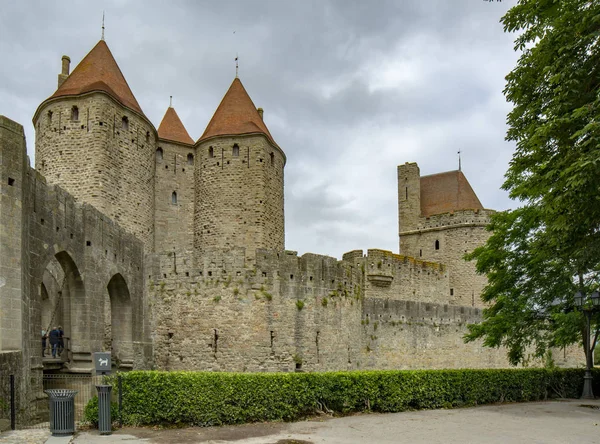 Carcassonne Francia Junio 2015 Castillo Carcassonne Encuentra Ciudad Carcassonne Ciudad — Foto de Stock
