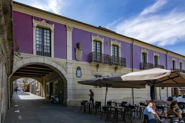 Pontevedra Galiza Espanha Setembro 2018 Detalhe Arco Passagem Praça Mendez — Fotografia de Stock
