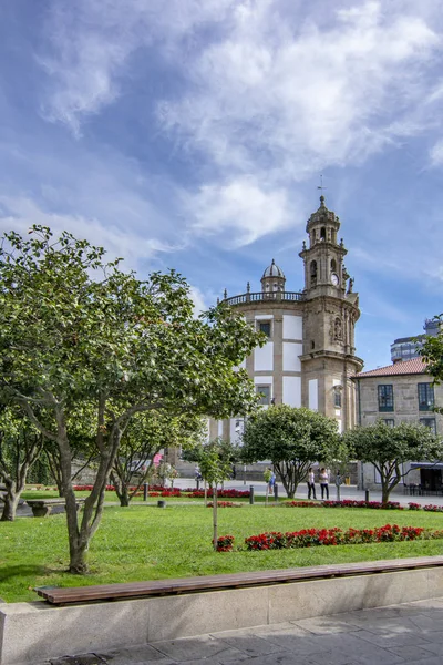 Pontevedra Galice Espagne Septembre 2018 Vue Église Peregrina Place Herreria — Photo