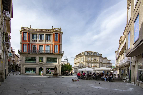 Pontevedra Galicië Spanje September 2018 Fontein Het Midden Van Een — Stockfoto