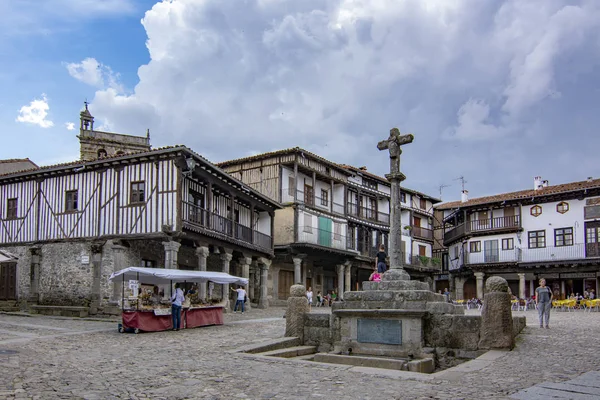 Alberca, Salamanca, İspanya; Haziran 2017: Main Square ve Binalar, ortaçağ köyü, La Alberca Salamanca il