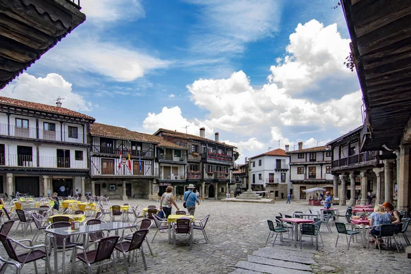 Alberca, Salamanca, İspanya; Haziran 2017: Main Square ve Binalar, ortaçağ köyü, La Alberca Salamanca il