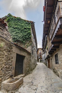 Alberca, Salamanca, İspanya; Haziran 2015: Çeşme ve Binalar, ortaçağ köyü, La Alberca Salamanca il