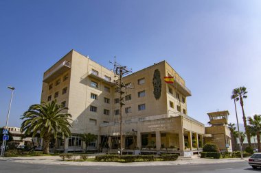 Cartagena, Murcia, İspanya; Şubat 2017: Casa del Mar şehir Cartagena, İspanya'nın görünümüne