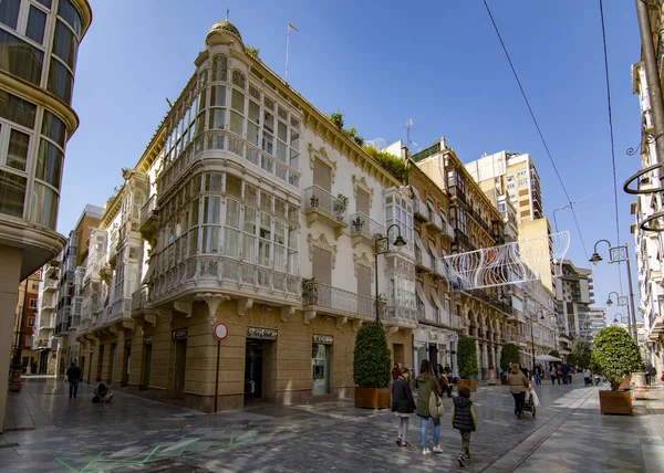 Straten en gebouwen van de stad Cartagena, in Murcia — Stockfoto