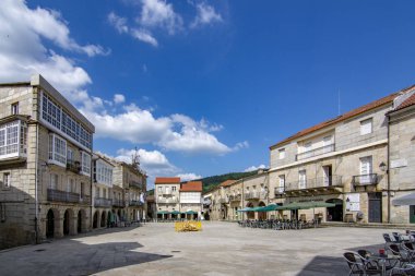 main square of the medieval town of Ribadavia , Spain clipart