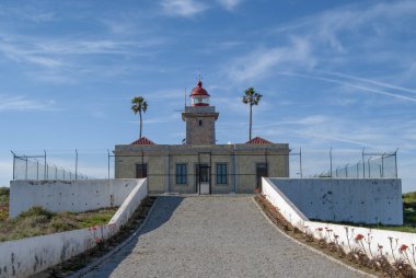 Deniz feneri. Lagos Portekiz'de bulunan.