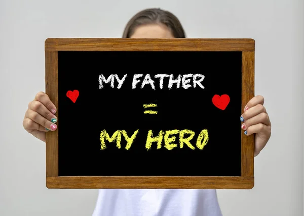 Happy Fathers Day by a children — Stock Photo, Image
