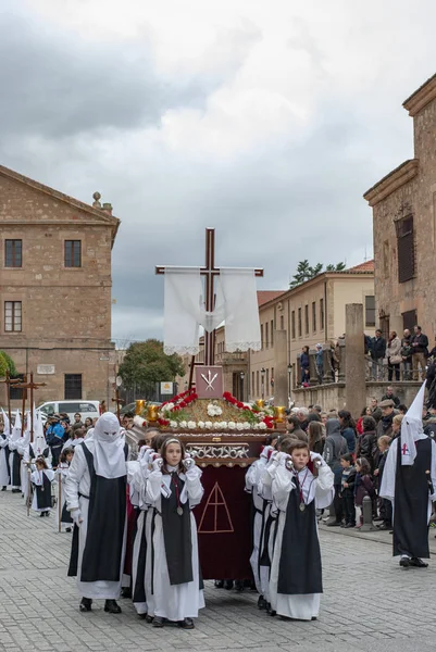 Procession Brotherhood of the Way of the Cross in Salamanca — Stock Photo, Image