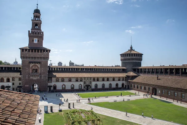 The Sforza Castle - Castello Sforzesco in Milan, Italy — Stock Photo, Image