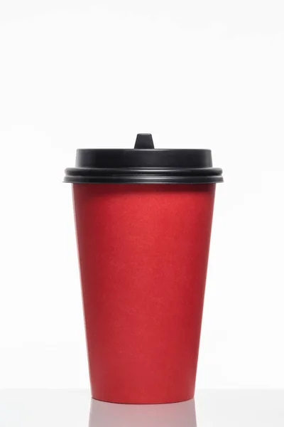 Красная Чашка Кофе Вынос — стоковое фото