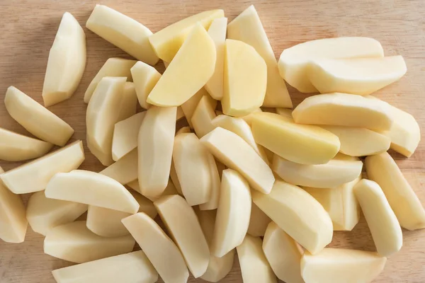 Pommes Terre Fraîches Coupées Pour Cuisson — Photo