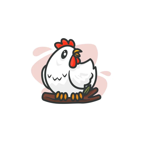 Ilustración Pollo Mascota Vector Gráfico Ilustración Pollo Mascota Perfecto Para — Vector de stock