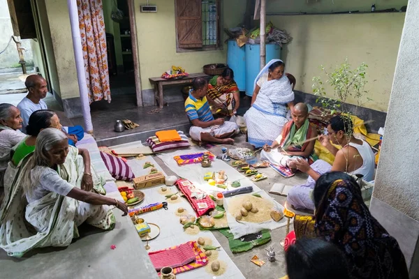 Malda India Febrero 2019 Ceremonia Fúnebre Una Familia Bengalí Hindú — Foto de Stock