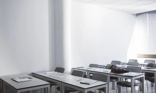 Muebles Aula Vacía Escuela Secundaria — Foto de Stock