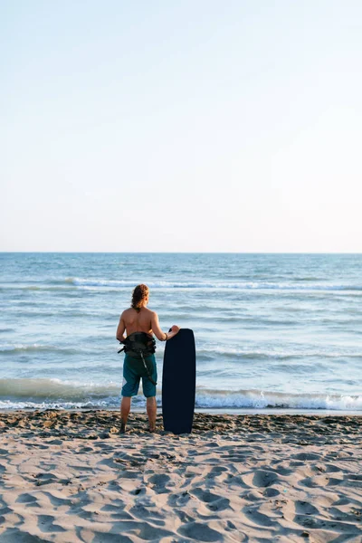 Kitesurfer Sandy Beach zevk — Stok fotoğraf