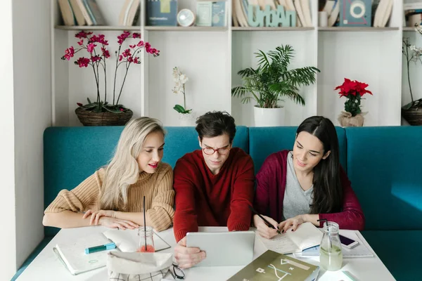 Tieners samen studeren Stockfoto