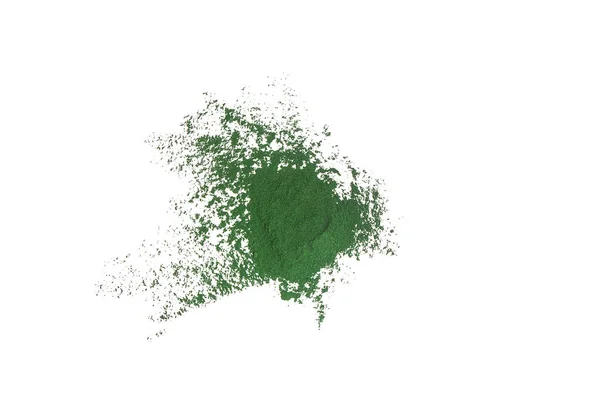 Draufsicht auf Chlorella-Pulver isoliert — Stockfoto