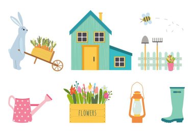 Vektör şirin Bahçe araçları kümesi