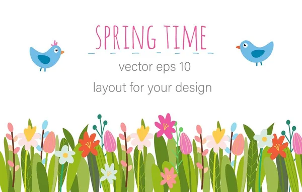 Vector Pasen floral achtergrond. — Stockvector