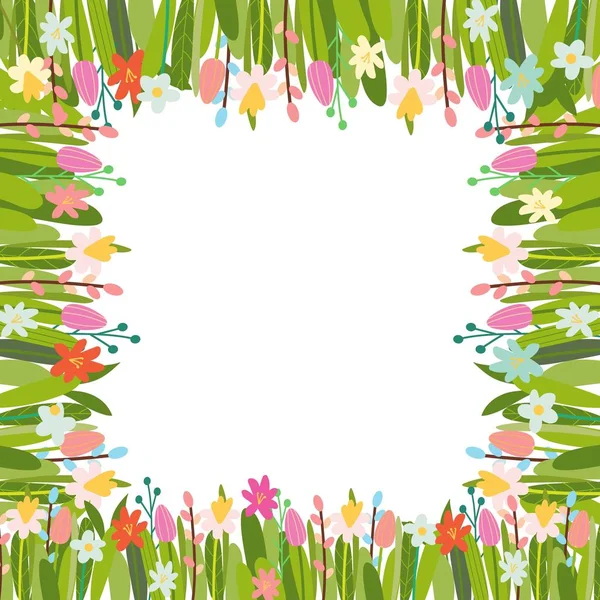 Vektör Paskalya öğeleri ve çiçek çiçek arka plan.