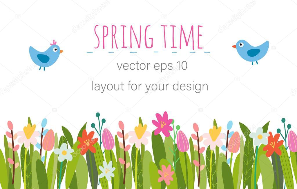 Vector Easter floral background.