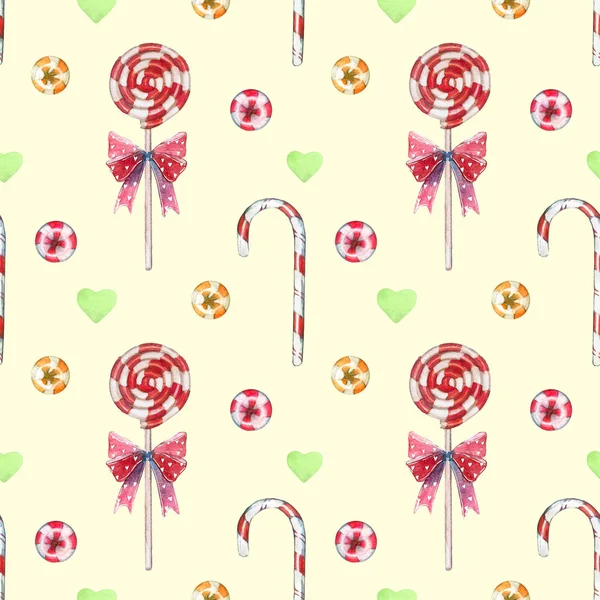 Red swirl lollipop sucker stick seamless pattern