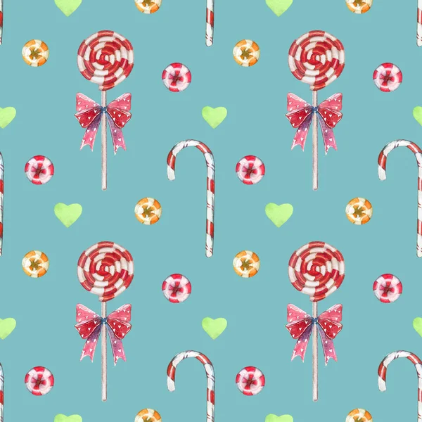Röd Snurra Lollipop sucker Stick sömlösa mönster — Stockfoto