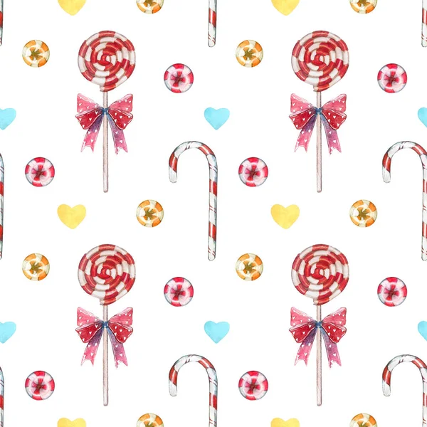 Rode swirl Lollipop sucker stick naadloze patroon — Stockfoto