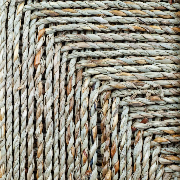 自然な背景のバスケット編みロープ クローズ アップ — ストック写真