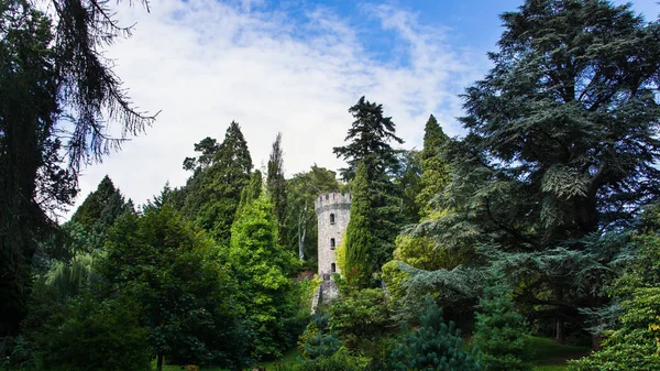 Tour de garde entourée d'essais dans les jardins de Powerscourt, Irlande — Photo