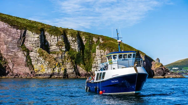 Giro in barca partendo dal porto di Dingle per visitare la città e guardare Fungie Dolphin — Foto Stock