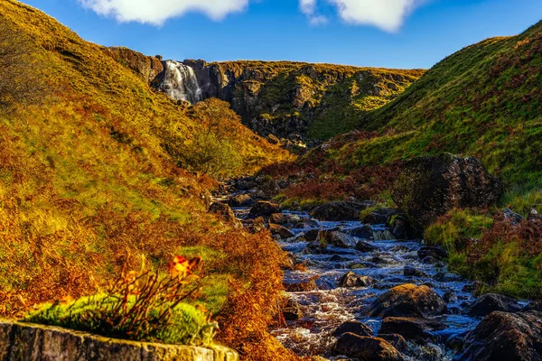 Beautiful waterfall and stream in the valley of Glenariff Forest Park — Stock Photo, Image