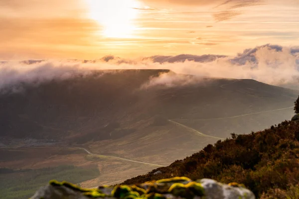 Prachtige Dramatische Zonsondergang Turlough Hill Power Station Waterkrachtcentrale Voor Pompaccumulatie — Stockfoto