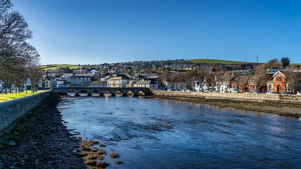 Gamla Stenvalvsbron Över Floden Vartry Byn Wicklow Irland Liten Stad — Stockfoto