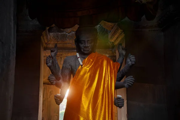 Escultura Vishnu Templo Angkor Wat —  Fotos de Stock