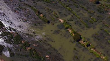 Mekong Nehri doku, hava atış, Si Phan Don, Laos Adaları 