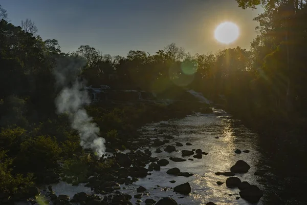 Sunset Fire River Background — Stock Photo, Image