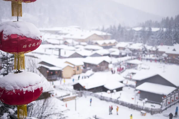 Año chino, país de nieve en China — Foto de Stock