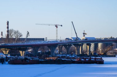 Kablo asma köprü Nehri inşaatı.