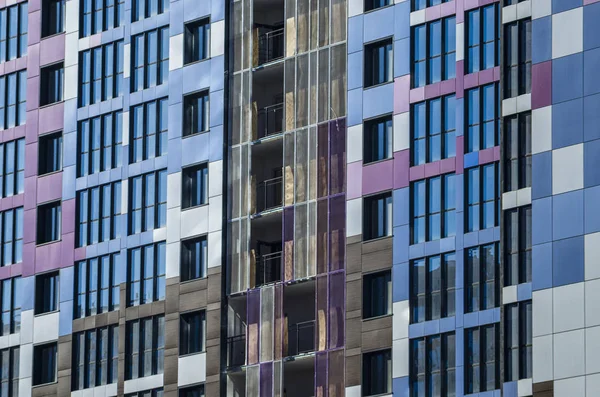 Facing Building Ventilated Facade Aluminum Colored Facades Modern Facades High — Stock Photo, Image
