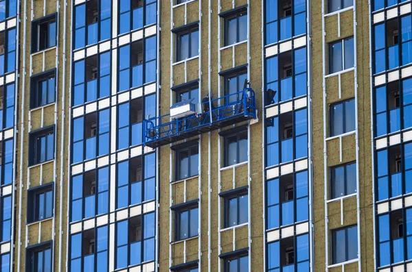 Face Bâtiment Avec Une Façade Ventilée Façades Couleur Aluminium Façades — Photo