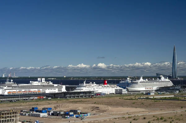 Крупнейший Морской Пассажирский Порт Европе Круизные Лайнеры Порту Морской Фасад — стоковое фото